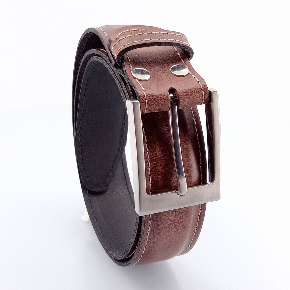 Lögum Læder Bælte - 100% Brunt Læder - Bælte fra The Leather Belt Co. hos The Prince Webshop