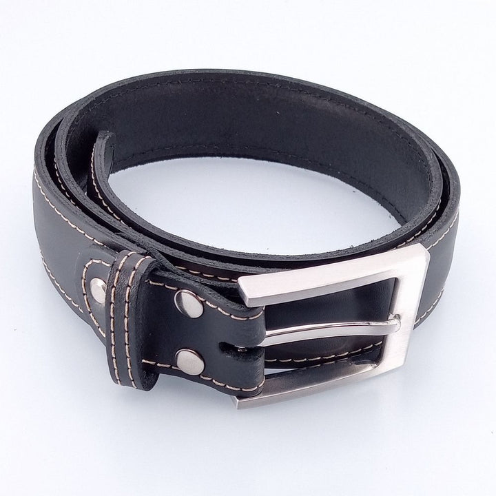 Lögum Læder Bælte - 100% Sort Læder - Bælte fra The Leather Belt Co. hos The Prince Webshop