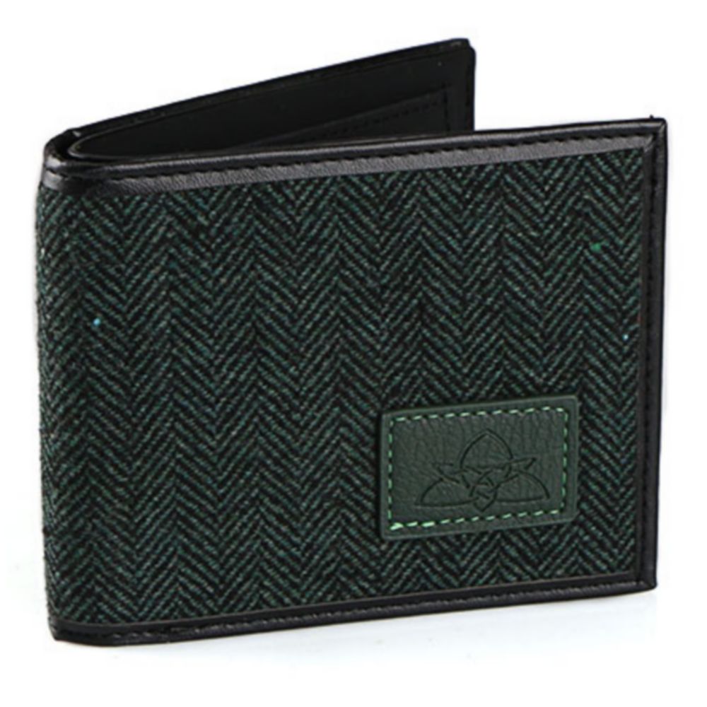 Celtic Ore Tweed Wallet Green Herringbone - Grøn Bi-Fold Tegnebog - Tegnebog fra Celtic Ore Tweed hos The Prince Webshop