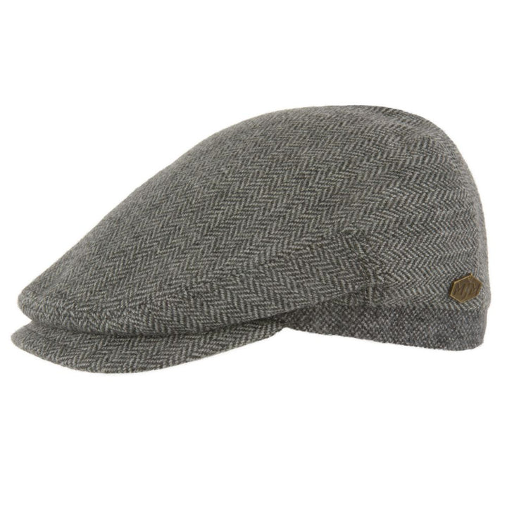 MJM Jordan – 100% Eco Merino Wool - Lysegrå Sildeben - Flat Cap fra MJM Hats hos The Prince Webshop