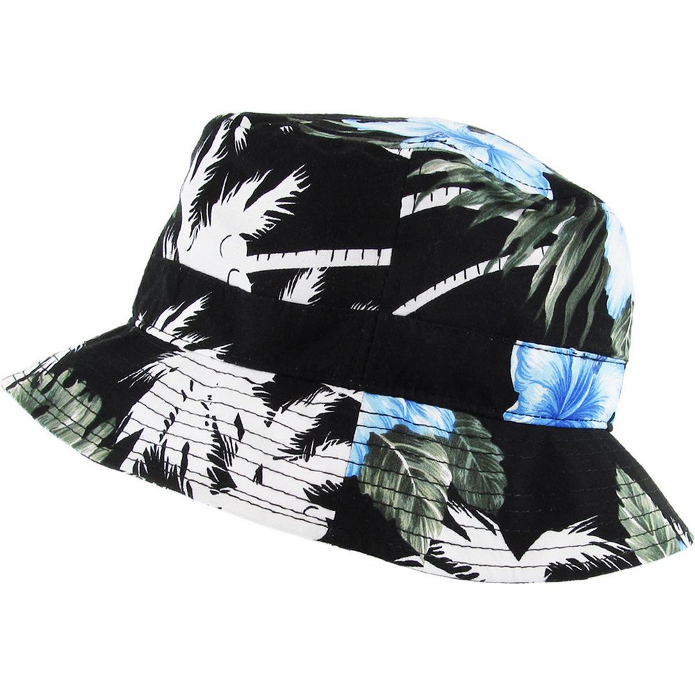 Ethos Floral Bucket Bøllehat - Sort/Blå - Bucket Hat fra Ethos hos The Prince Webshop