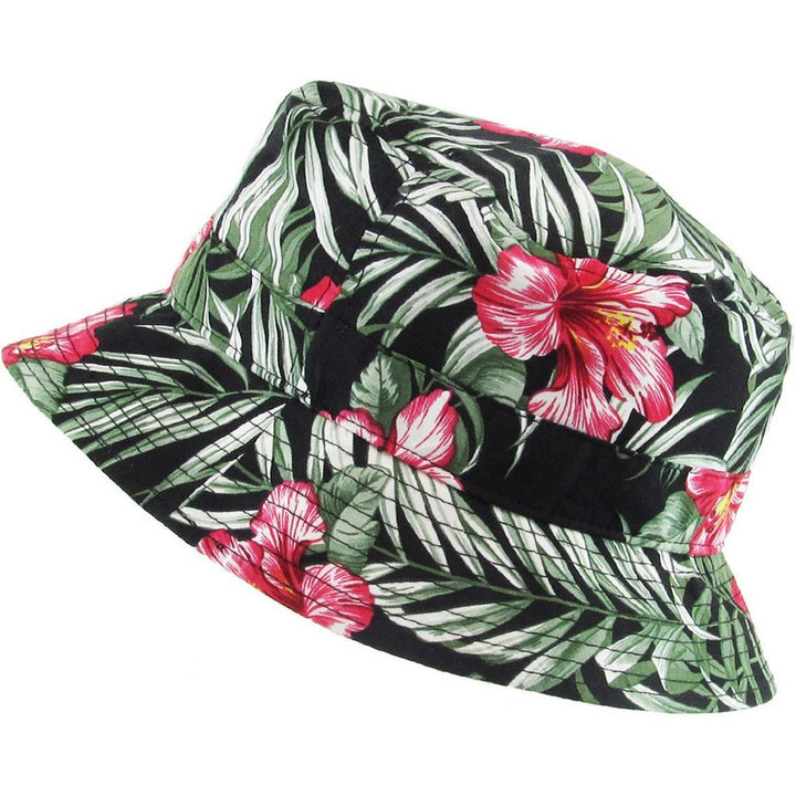 Ethos Floral Bucket Bøllehat - Sort/Grøn - Bucket Hat fra Ethos hos The Prince Webshop