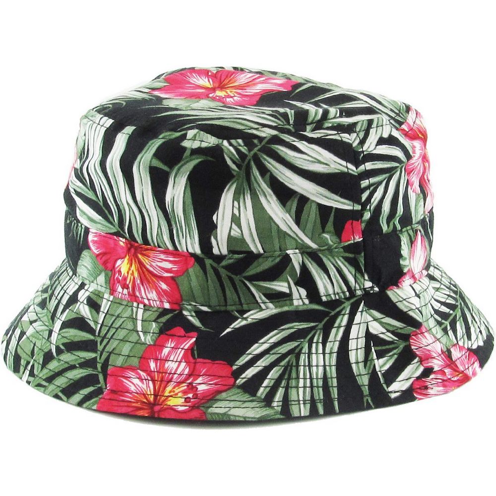 Ethos Floral Bucket Bøllehat - Sort/Grøn - Bucket Hat fra Ethos hos The Prince Webshop