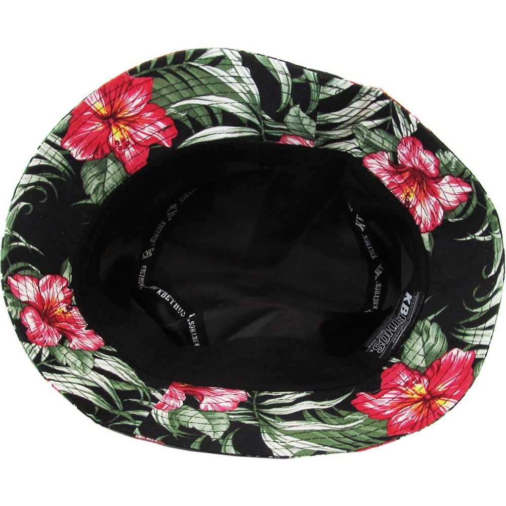 Ethos Floral Bucket Bøllehat - Sort/Grøn - Bucket Hat fra Ethos hos The Prince Webshop