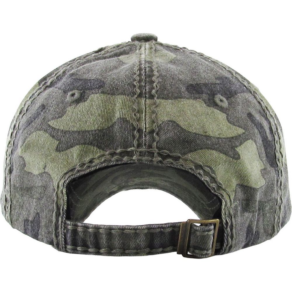 KISS MY BASS Vintage Ballcap - Grøn Camo - Baseball Cap fra Ethos hos The Prince Webshop