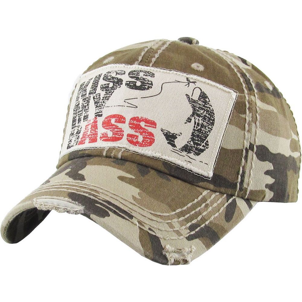 KISS MY BASS Vintage Ballcap - Desert Camo - Baseball Cap fra Ethos hos The Prince Webshop