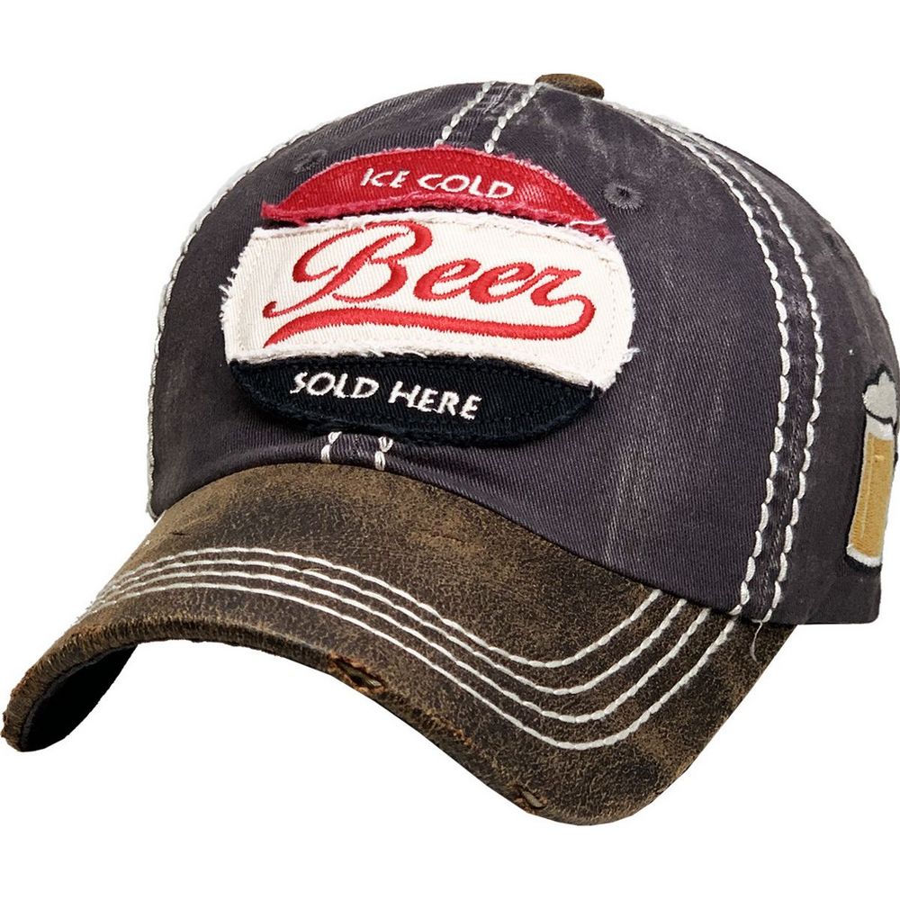 Ice Cold Beer Sold Here Vintage Ballcap - Baseball Cap fra Ethos hos The Prince Webshop