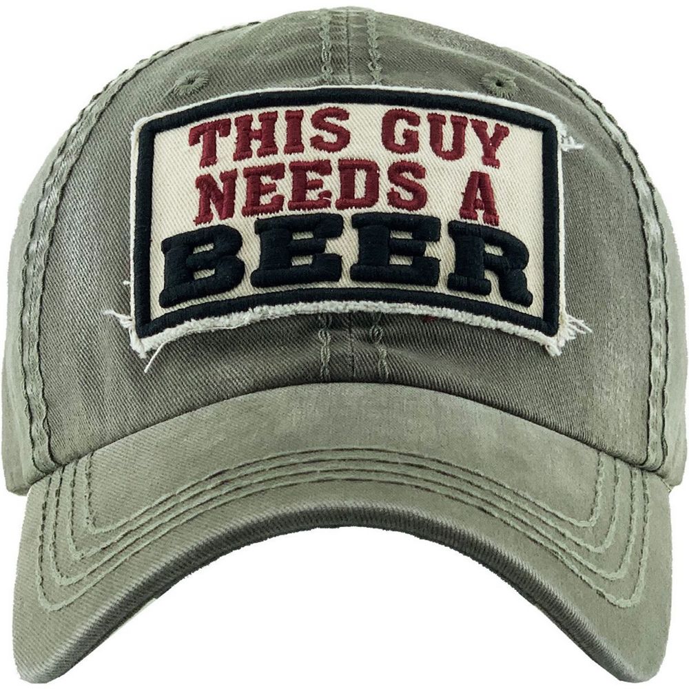 THIS GUY NEEDS A BEER Vintage Ballcap - Baseball Cap fra Ethos hos The Prince Webshop