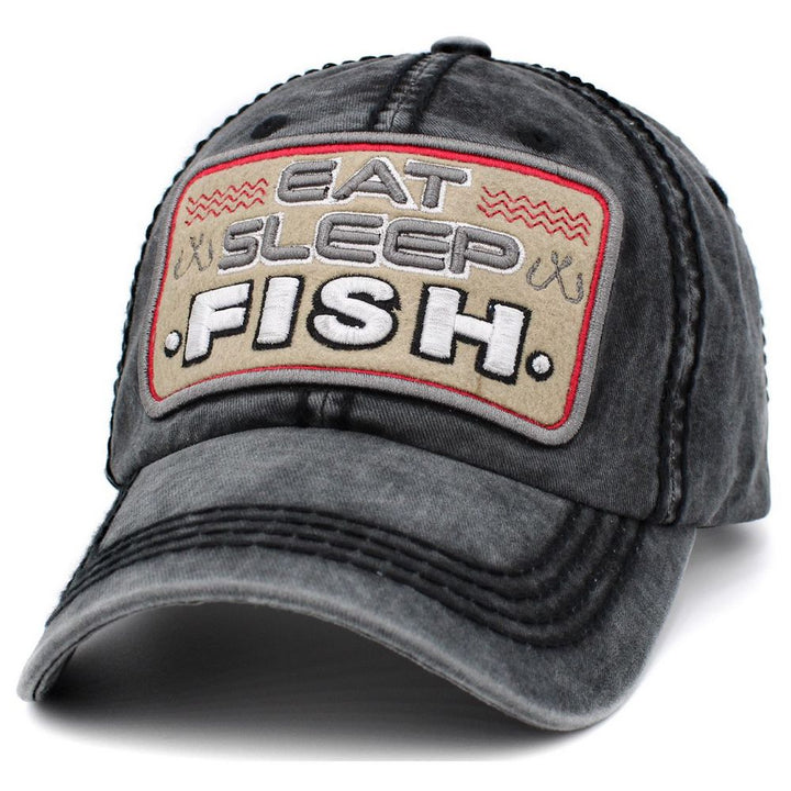 Eat Sleep Fish Vintage Ballcap - vælg mellem 4 farver - Baseball Cap fra Ethos hos The Prince Webshop