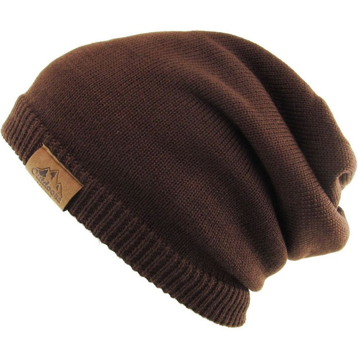 THICK OVERSIZED SLOUCH BEANIE SHERPA FLEECE LINED - Brun Hue - Hue fra Ethos hos The Prince Webshop