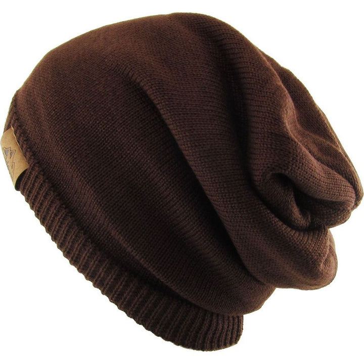 THICK OVERSIZED SLOUCH BEANIE SHERPA FLEECE LINED - Brun Hue - Hue fra Ethos hos The Prince Webshop