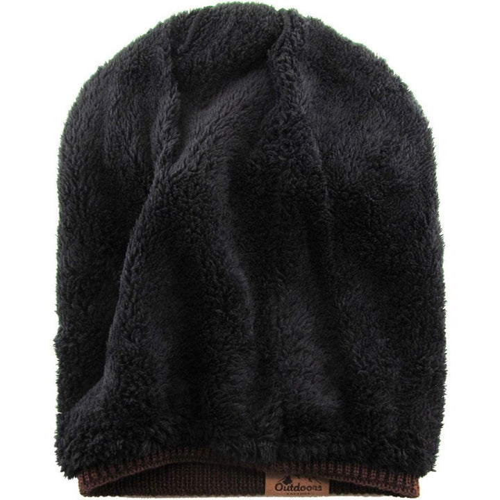 THICK OVERSIZED SLOUCH BEANIE SHERPA FLEECE LINED - Brun Hue - Hue fra Ethos hos The Prince Webshop