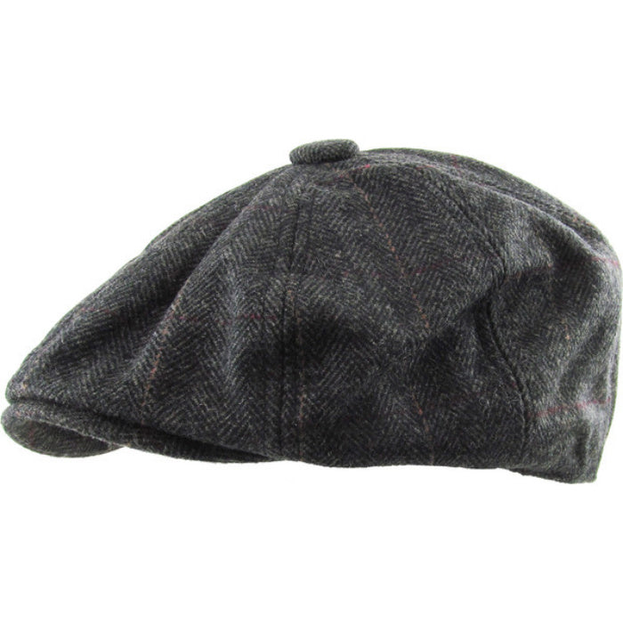 Mørkegrå Birmingham Herringbone Sixpence Floppy - Flat Cap fra Ethos hos The Prince Webshop