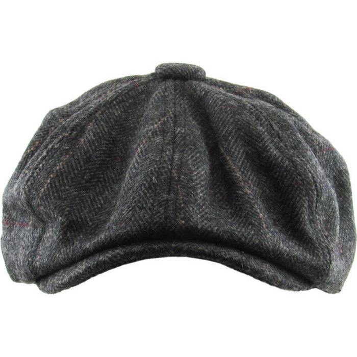 Mørkegrå Birmingham Herringbone Sixpence Floppy - Flat Cap fra Ethos hos The Prince Webshop