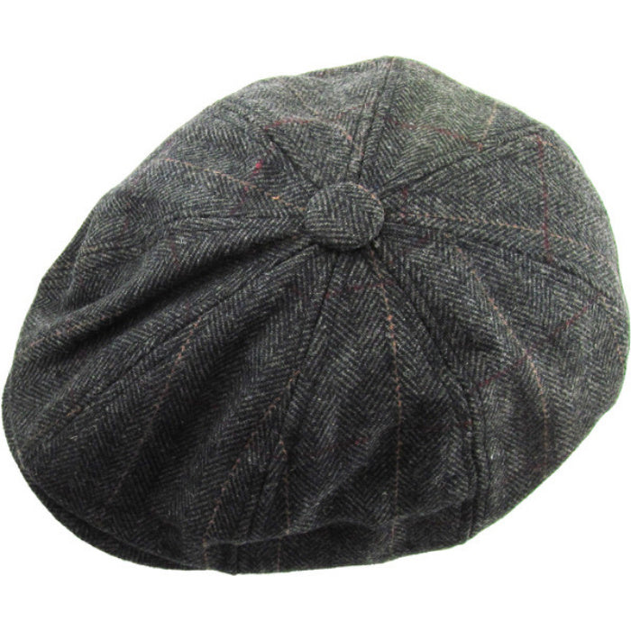 Mørkegrå Birmingham Herringbone Sixpence Floppy - Flat Cap fra Ethos hos The Prince Webshop