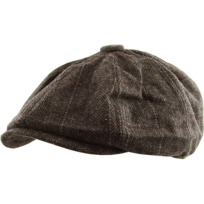 Brun Birmingham Herringbone Sixpence Floppy - Flat Cap fra Ethos hos The Prince Webshop