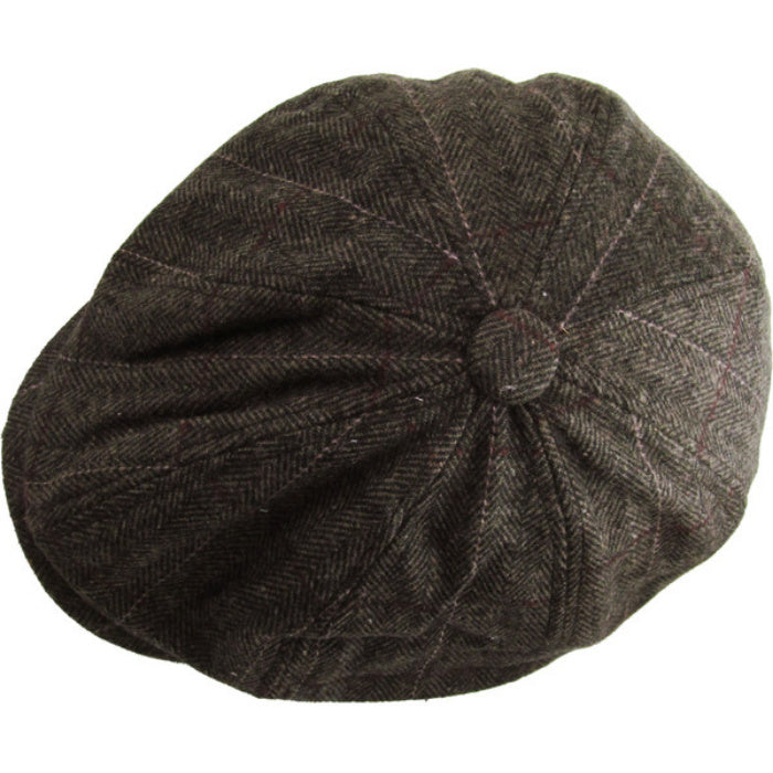 Brun Birmingham Herringbone Sixpence Floppy - Flat Cap fra Ethos hos The Prince Webshop