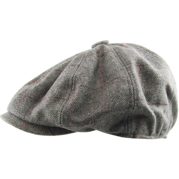 Grå Birmingham Herringbone Sixpence Floppy - Flat Cap fra Ethos hos The Prince Webshop