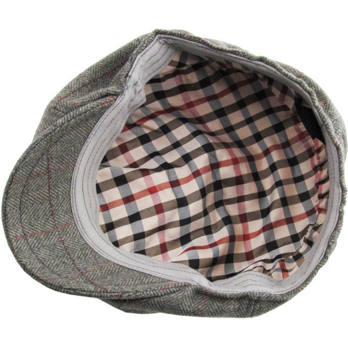 Grå Birmingham Herringbone Sixpence Floppy - Flat Cap fra Ethos hos The Prince Webshop