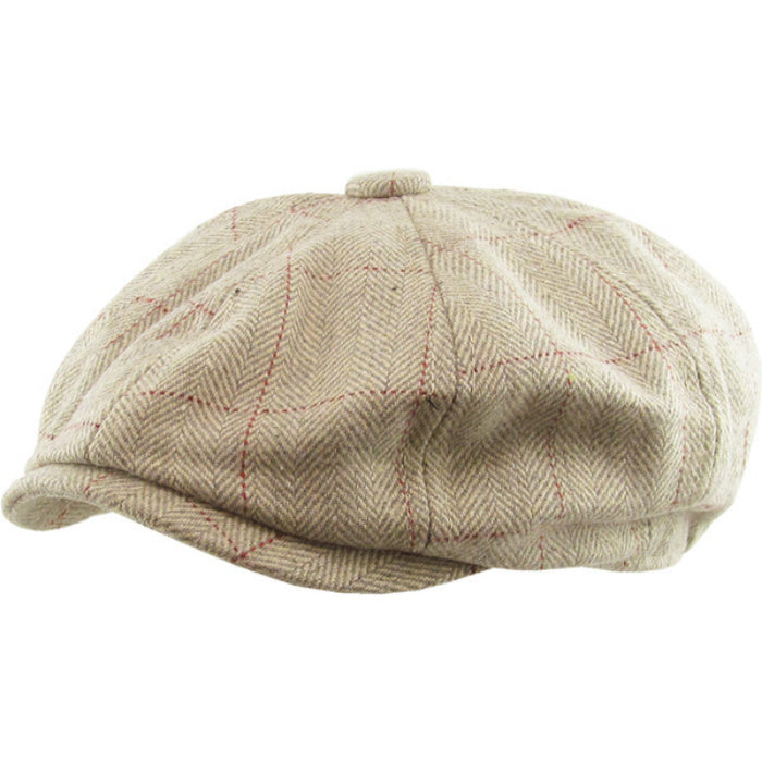 Lysebrun Birmingham Herringbone Sixpence Floppy - Flat Cap fra Ethos hos The Prince Webshop