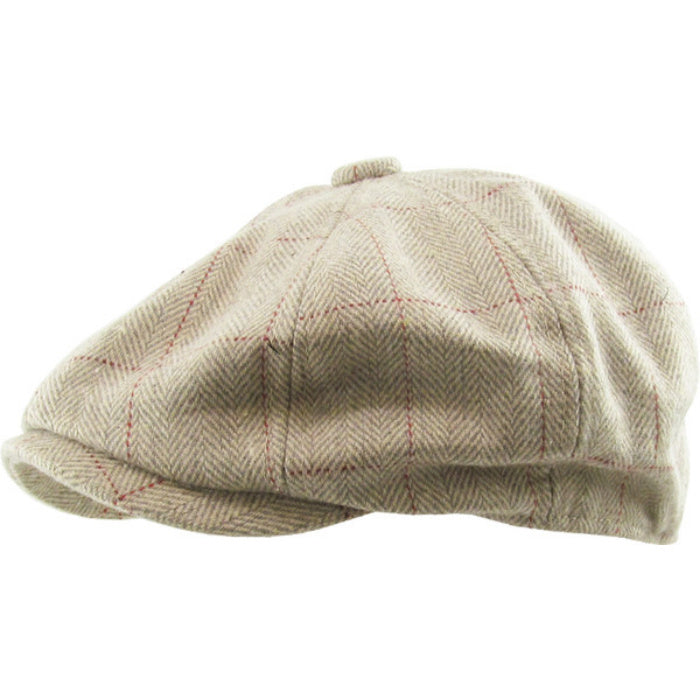 Lysebrun Birmingham Herringbone Sixpence Floppy - Flat Cap fra Ethos hos The Prince Webshop