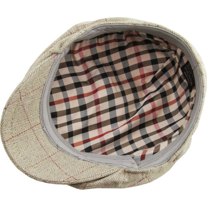 Lysebrun Birmingham Herringbone Sixpence Floppy - Flat Cap fra Ethos hos The Prince Webshop