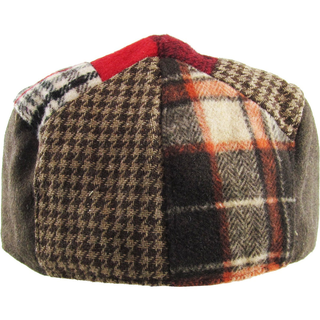 Ethos Patchwork Flat Cap Brown Plaid - Flat Cap fra Ethos hos The Prince Webshop