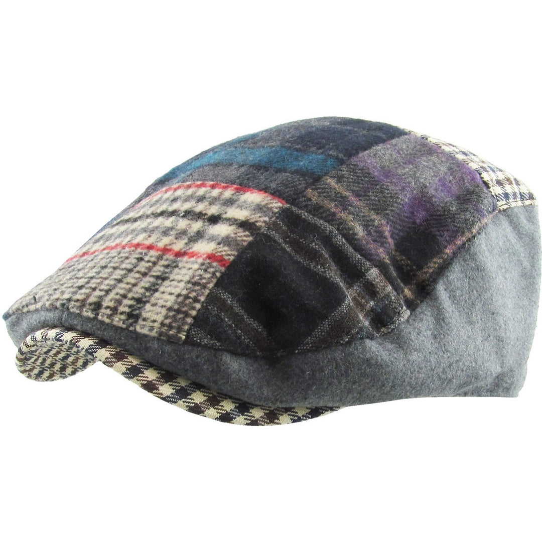 Ethos Patchwork Flat Cap Grey Plaid - Flat Cap fra Ethos hos The Prince Webshop