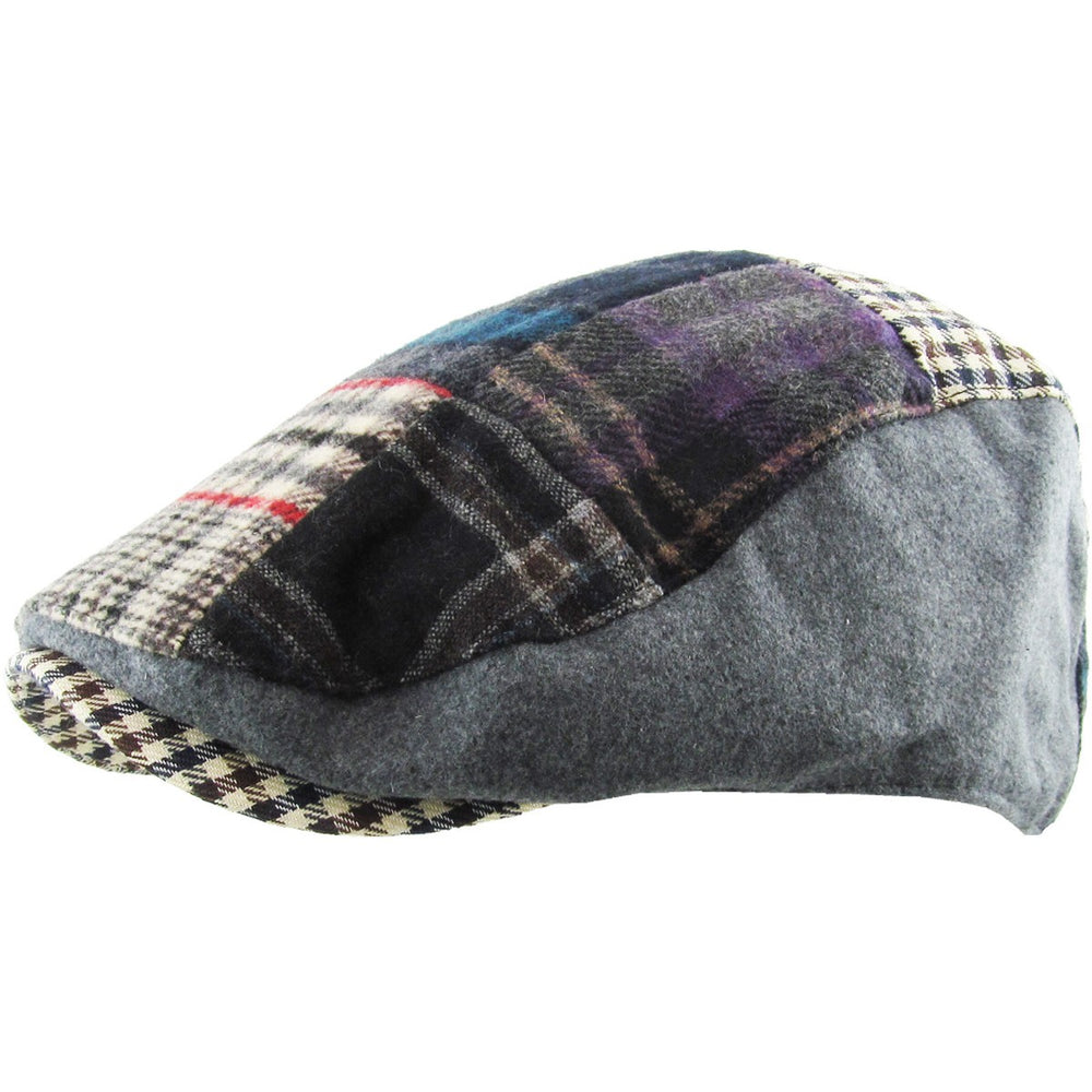 Ethos Patchwork Flat Cap Grey Plaid - Flat Cap fra Ethos hos The Prince Webshop