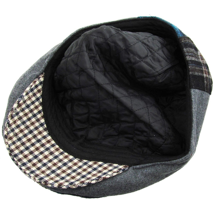 Ethos Patchwork Flat Cap Grey Plaid - Flat Cap fra Ethos hos The Prince Webshop