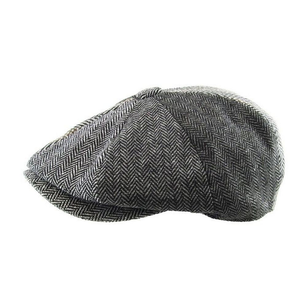 Grå Sildebens Flat Cap Peaky Blinders Style - 4 WAY - Flat Cap fra Ethos hos The Prince Webshop