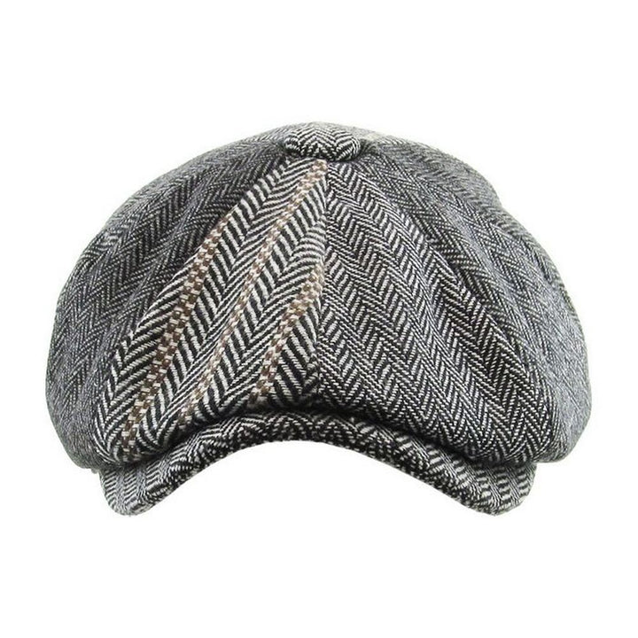 Grå Sildebens Flat Cap Peaky Blinders Style - 4 WAY - Flat Cap fra Ethos hos The Prince Webshop