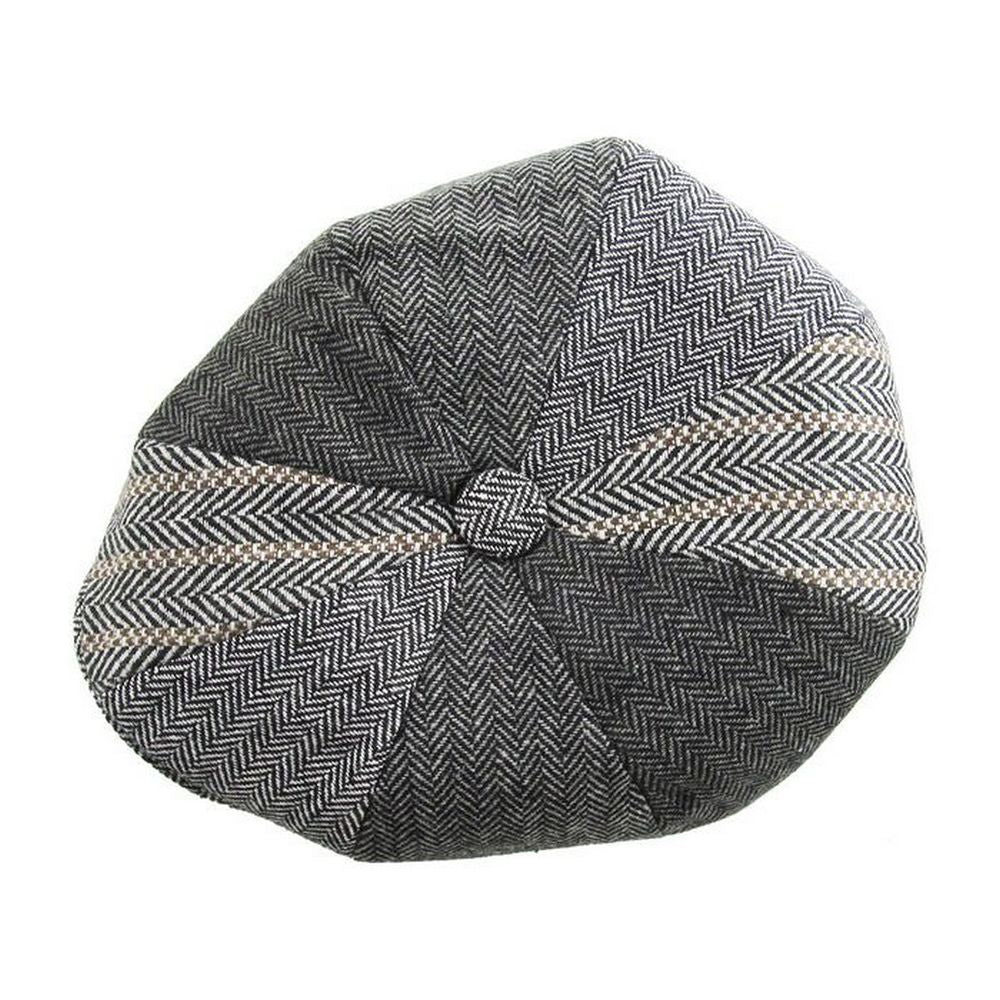 Grå Sildebens Flat Cap Peaky Blinders Style - 4 WAY - Flat Cap fra Ethos hos The Prince Webshop