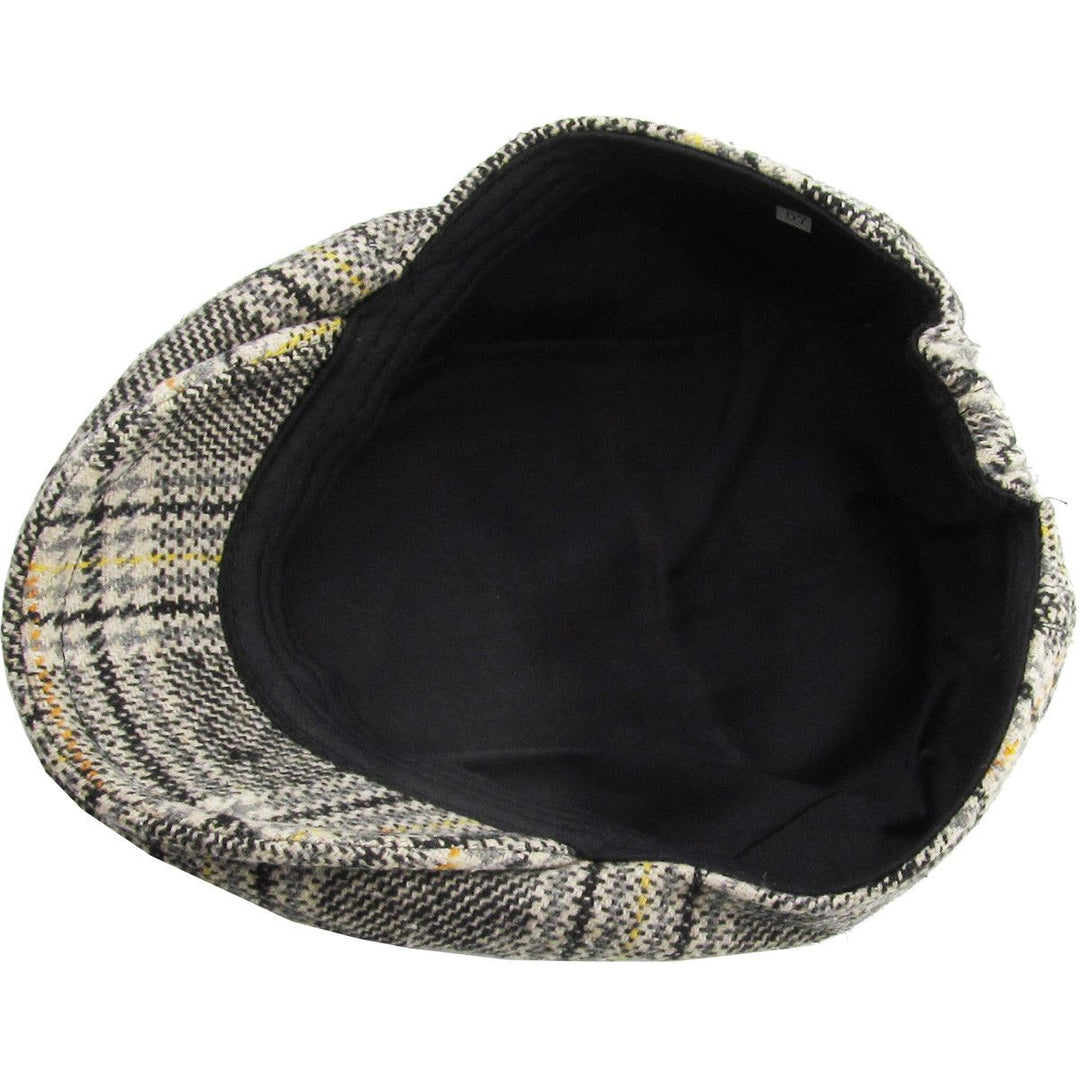 Plaid Ascot Flat Cap Black Mix Sixpence - Flat Cap fra Ethos hos The Prince Webshop