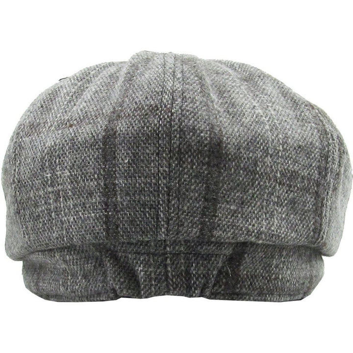 Ethos Plaid Button Top Flat Cap - Grå Peaky Blinders Stil - Flat Cap fra Ethos hos The Prince Webshop