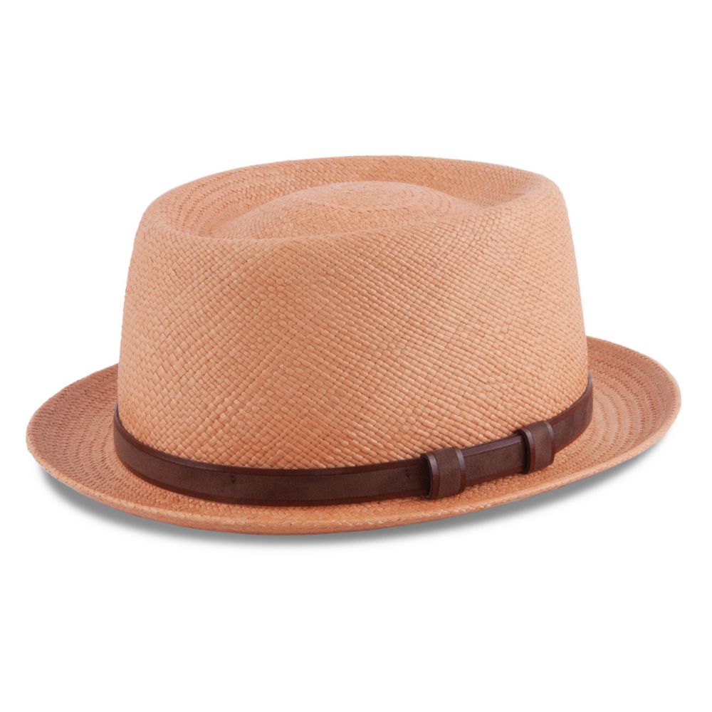 MJM LEO Porkpie Panama Hat - Stråhat Tabacco - Hat fra MJM Hats hos The Prince Webshop