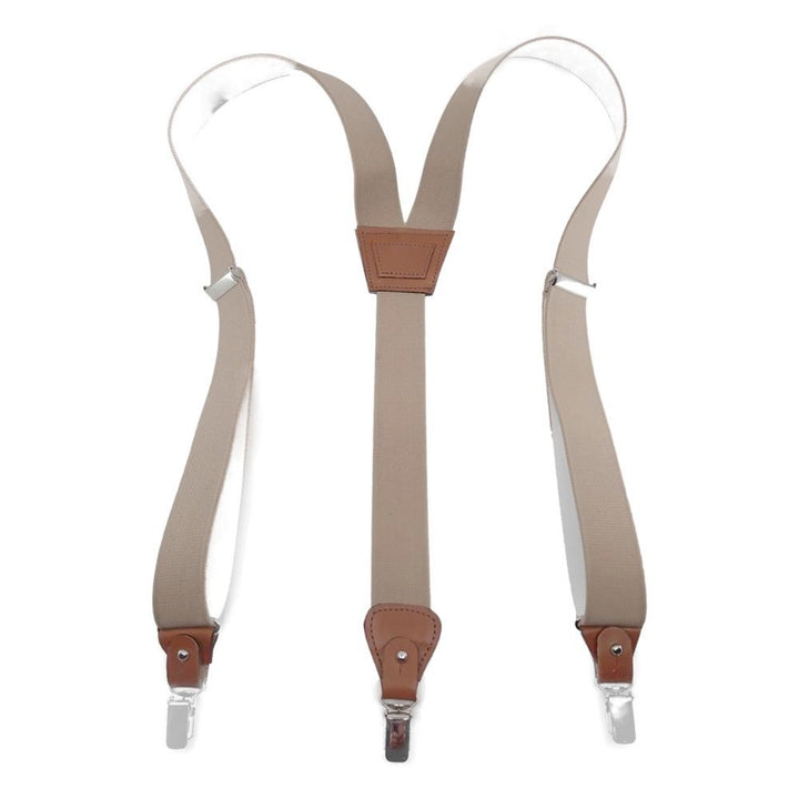 Lögum LUX - Brede Beige Y Seler med Læder og Clips - Seler fra LÖGUM hos The Prince Webshop