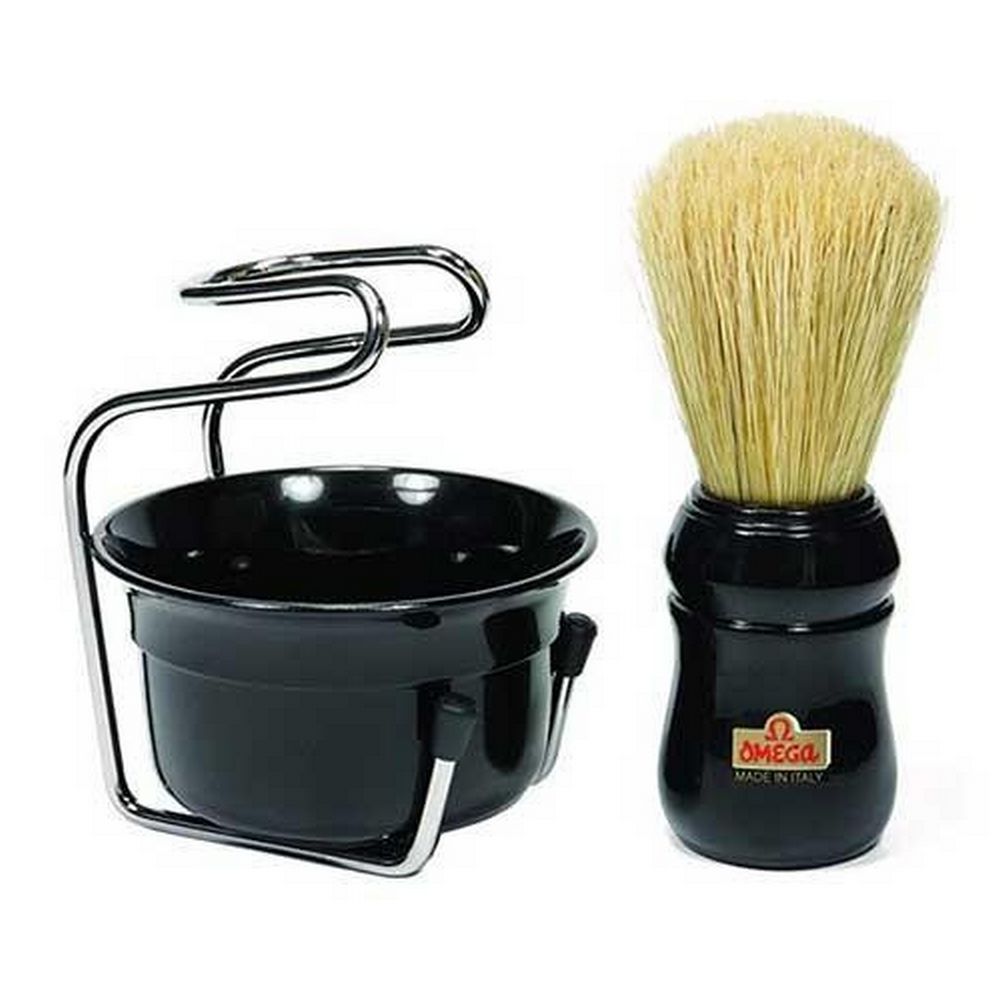 Omega Professional Brush Set includes Stand and Bowl - Shaving Brushes fra Omega Italy hos The Prince Webshop