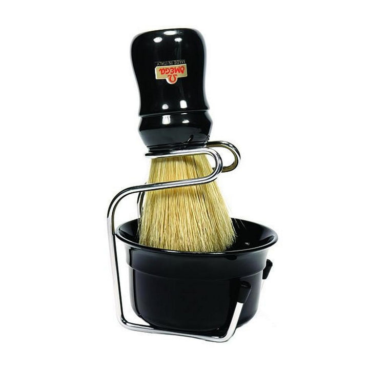 Omega Professional Brush Set includes Stand and Bowl - Shaving Brushes fra Omega Italy hos The Prince Webshop