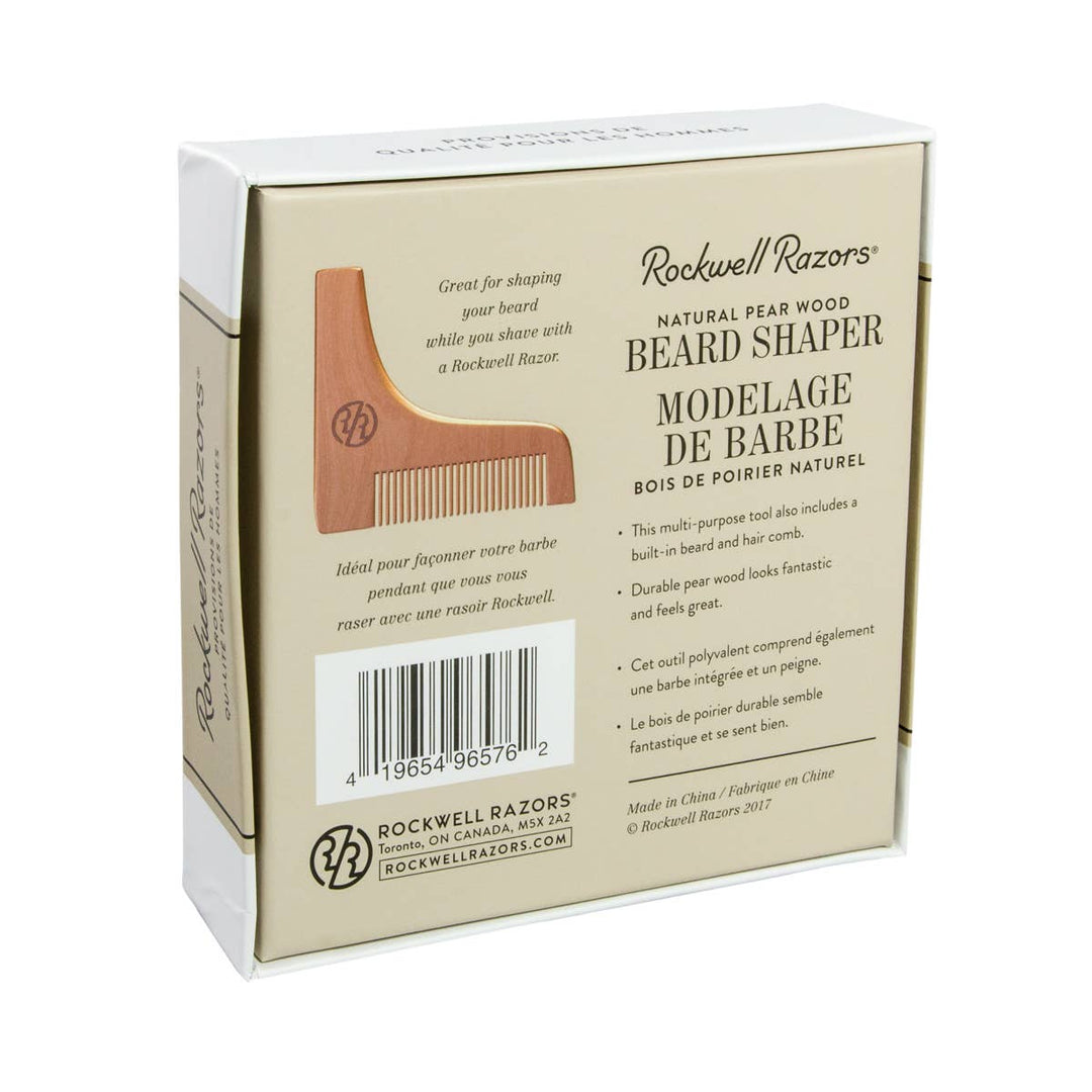 Rockwell Skæg Shaper i Pæretræ - Combs & Brushes fra Rockwell Razors Co. hos The Prince Webshop