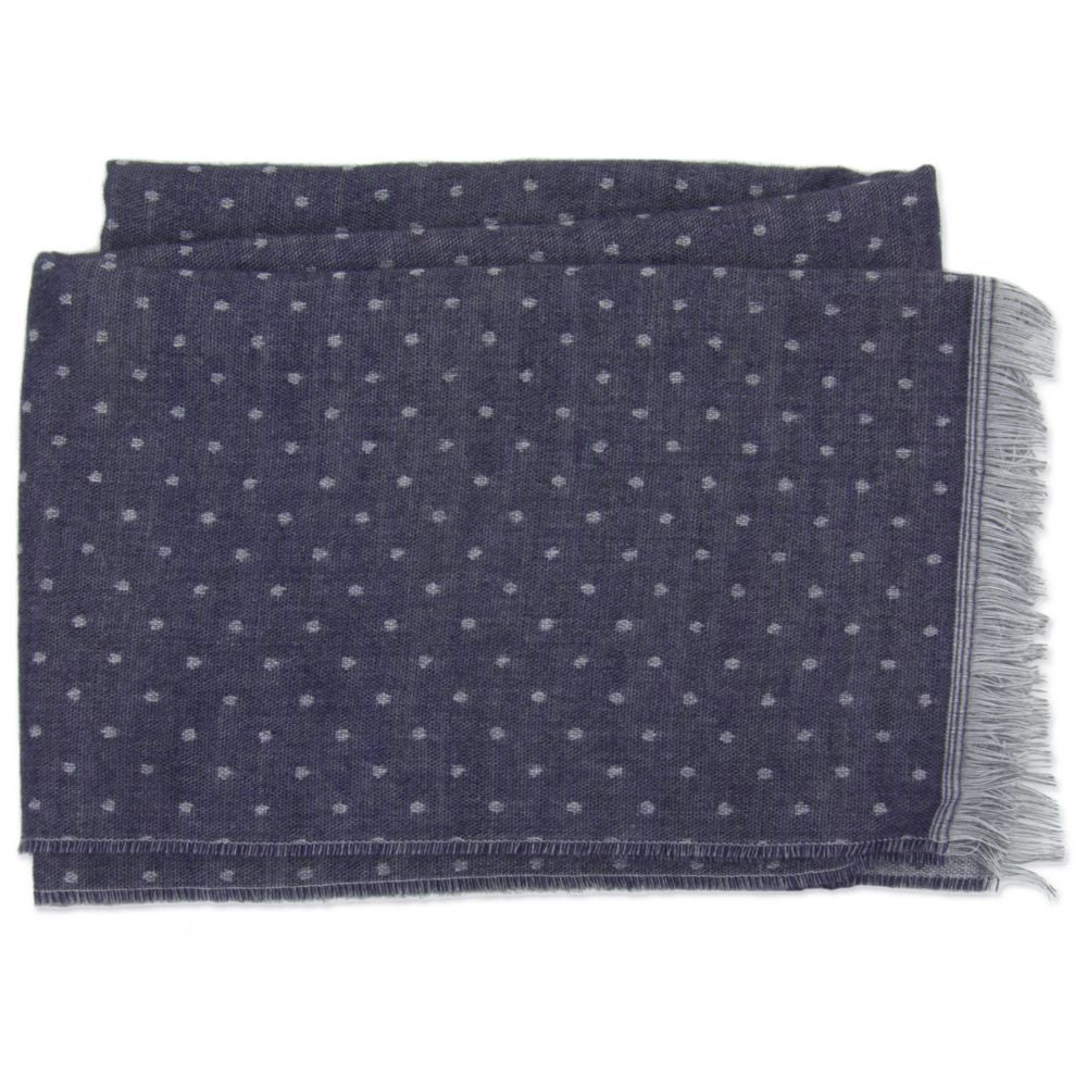 MJM Marius Fashion Scarf - Blåt med Prikker - Halstørklæde fra M.J. MICHAELSEN A/S hos The Prince Webshop