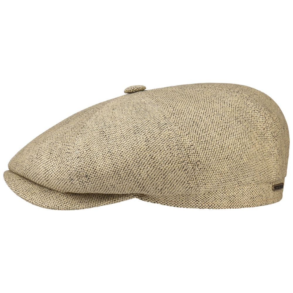 Stetson Hatteras Beigebrun Linned Sixpence Flat Cap - Flat Cap fra Stetson hos The Prince Webshop