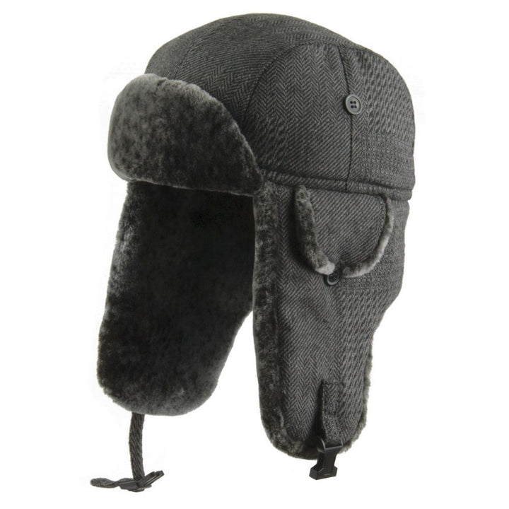 MJM Trapper Hue Wool Mix/Faux Fur Black Frost - Hue fra MJM Hats hos The Prince Webshop