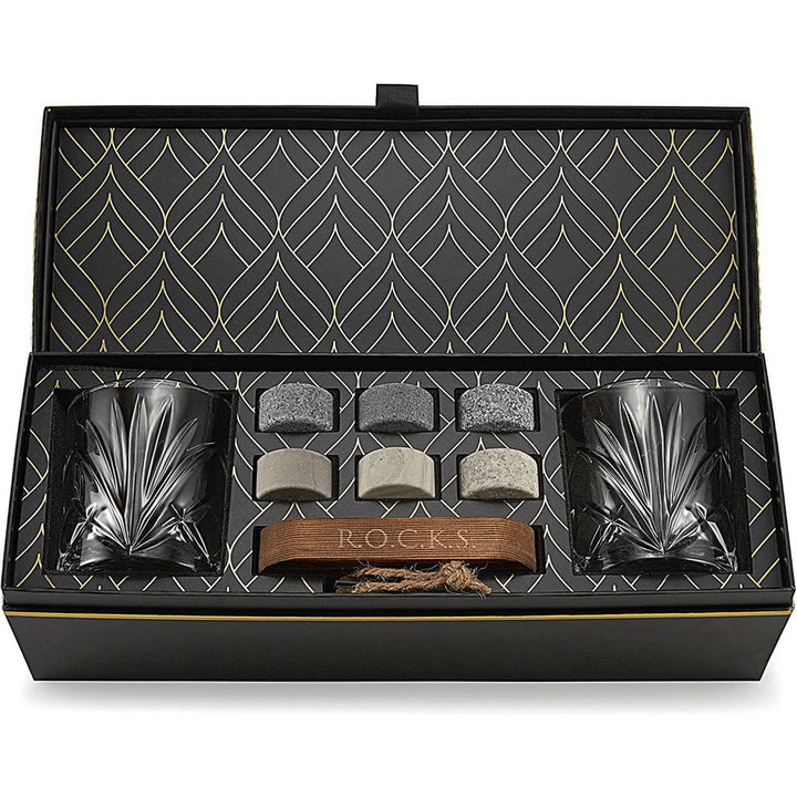 The Connoisseurs Set Palm Whiskey Glass Edition i Gaveæske - Whiskey Glas fra R.O.C.K.S hos The Prince Webshop