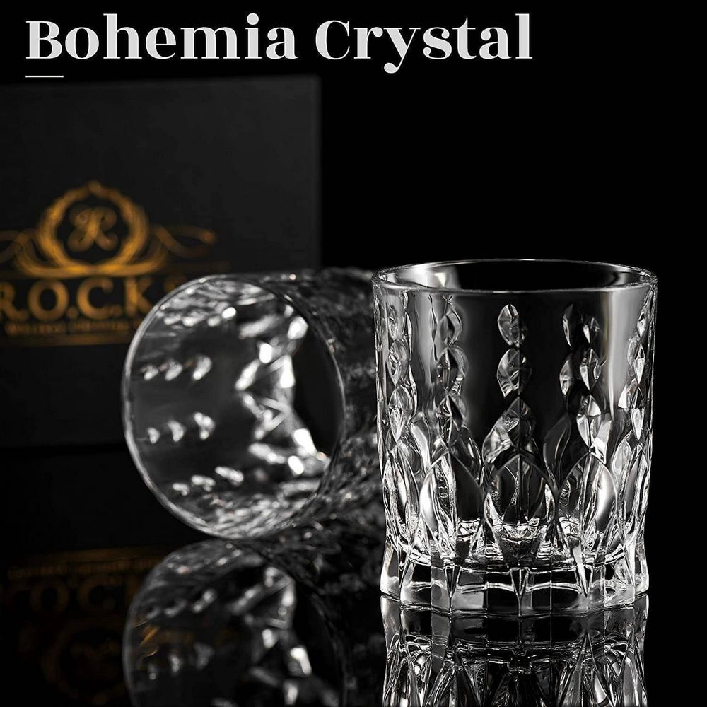 2 Stk. MONARCH Krystal Whisky Glas i Gaveæske - Whiskey Glas fra R.O.C.K.S hos The Prince Webshop