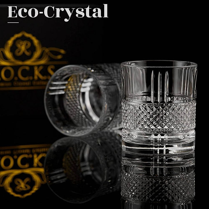 2 Stk. RESERVE Krystal Whisky Glas i Gaveæske - Whiskey Glas fra R.O.C.K.S hos The Prince Webshop