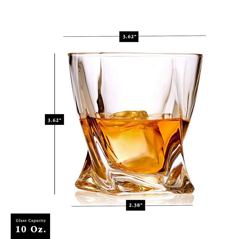 6 Stk. Old Fashioned Whiskey Tumbler Glas - Whiskey Glas fra Bezrat Barware USA hos The Prince Webshop