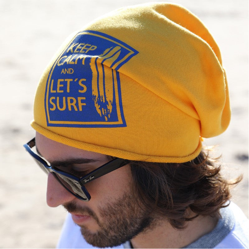 Fashion Beanie - Keep Calm and Lets Surf - Hue fra No Shirt No Shoes No Problem hos The Prince Webshop