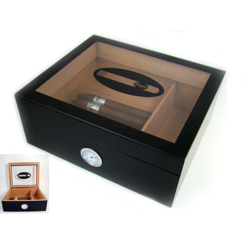 Angelo Gastro Cigar Humidor i Sortlakeret Træ - Cigar Humidor fra Angelo hos The Prince Webshop
