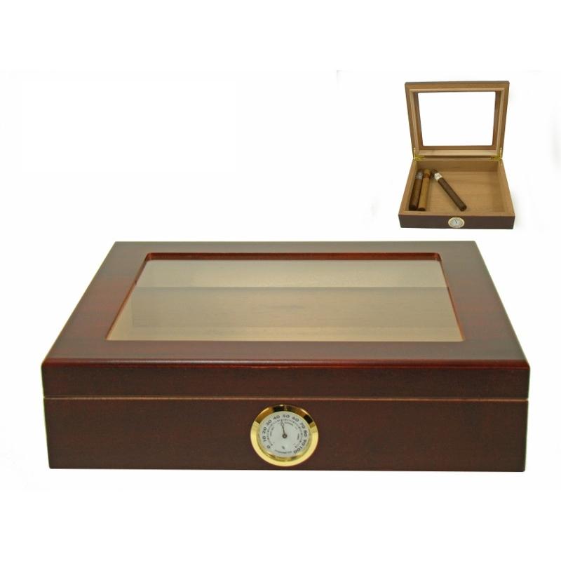 Angelo Glastop Cigar Humidor i Træ - Cigar Humidor fra Angelo hos The Prince Webshop